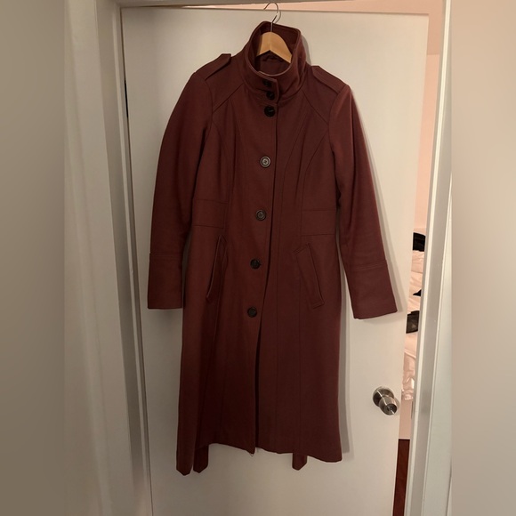 Kenneth Cole Mauve Belted Coat with Stand Up Collar - size XS - Picture 2 of 14